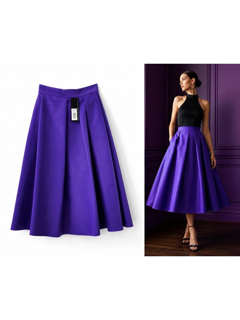 Sachin & Babi Purple Full Midi Skirt Size 0 NWT